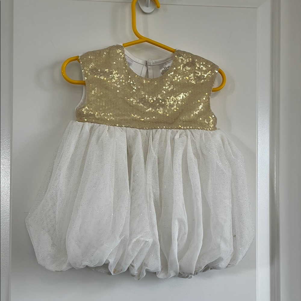 Kardashian kids glitter/sequin bubble hem dress size 12m